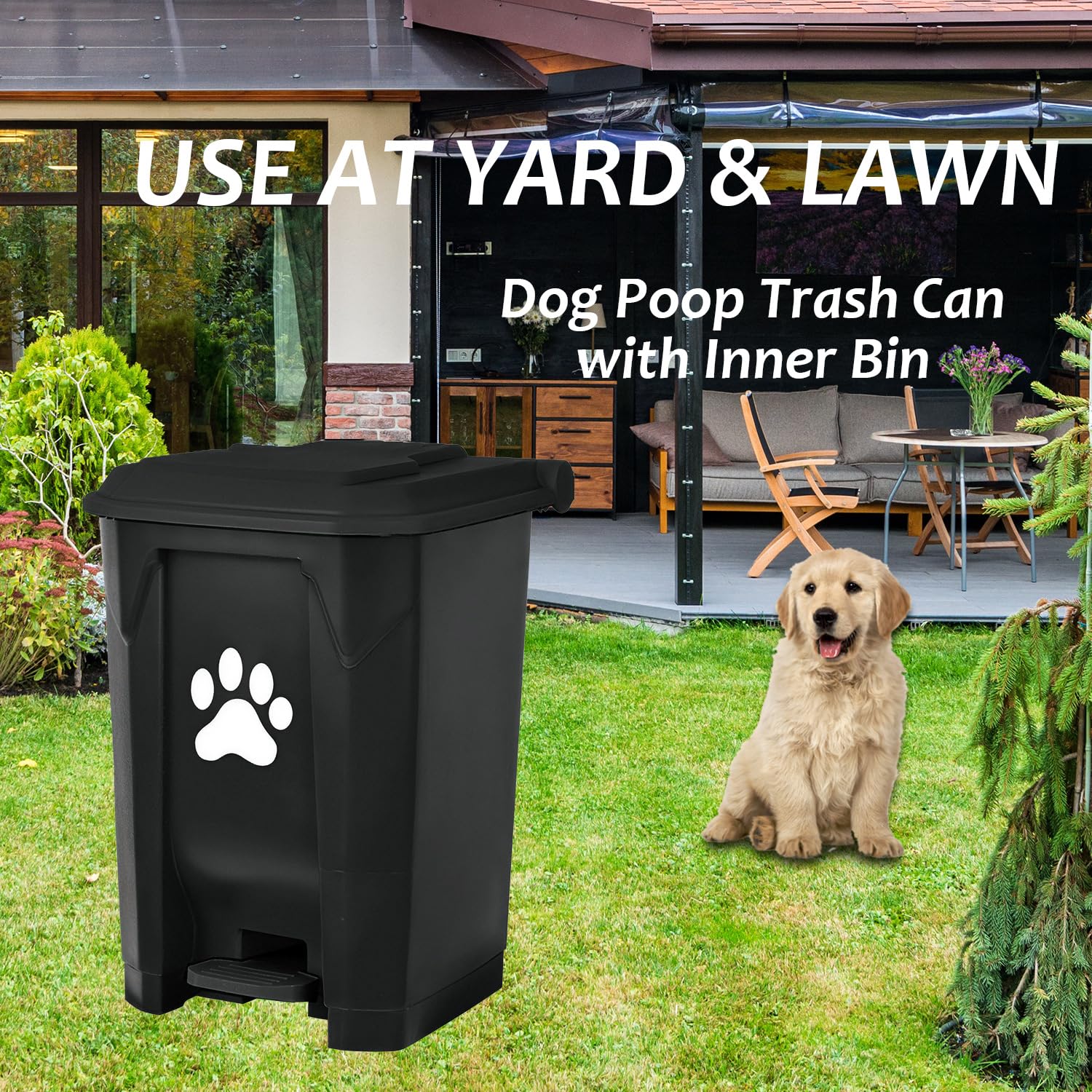 Tebiete paw print design waste bin for quick recognition