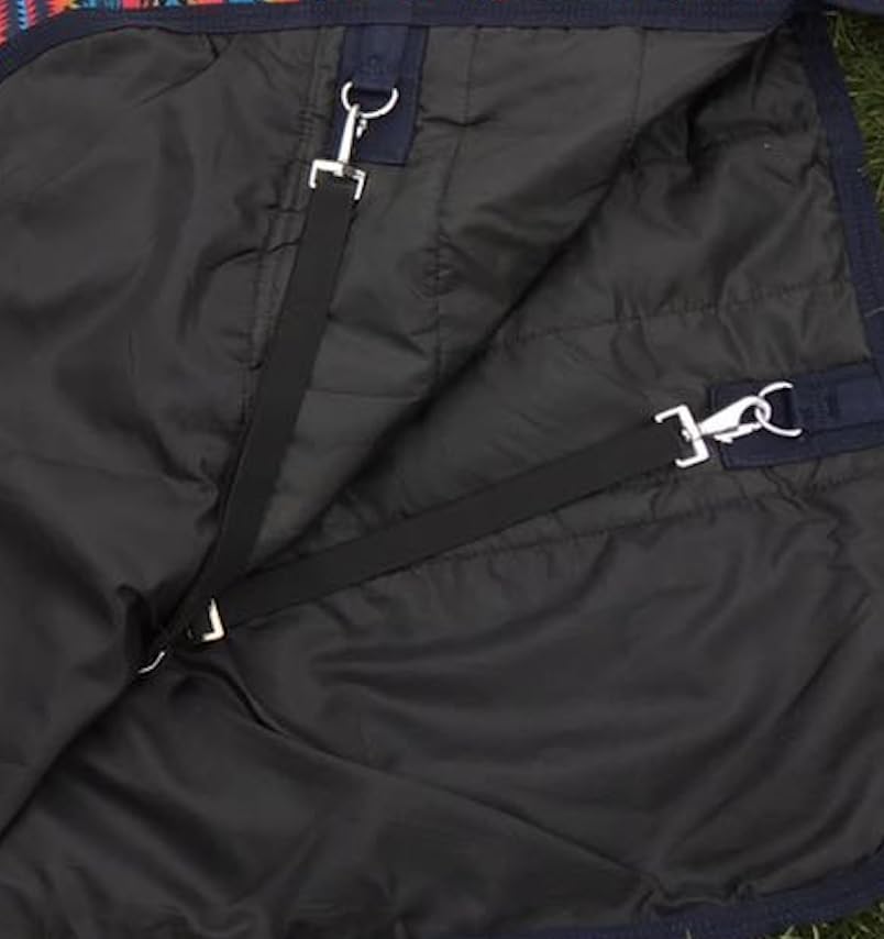 Tech Equestrian rainsheet with shoulder gussets and tail flap supports mobility and comfort.