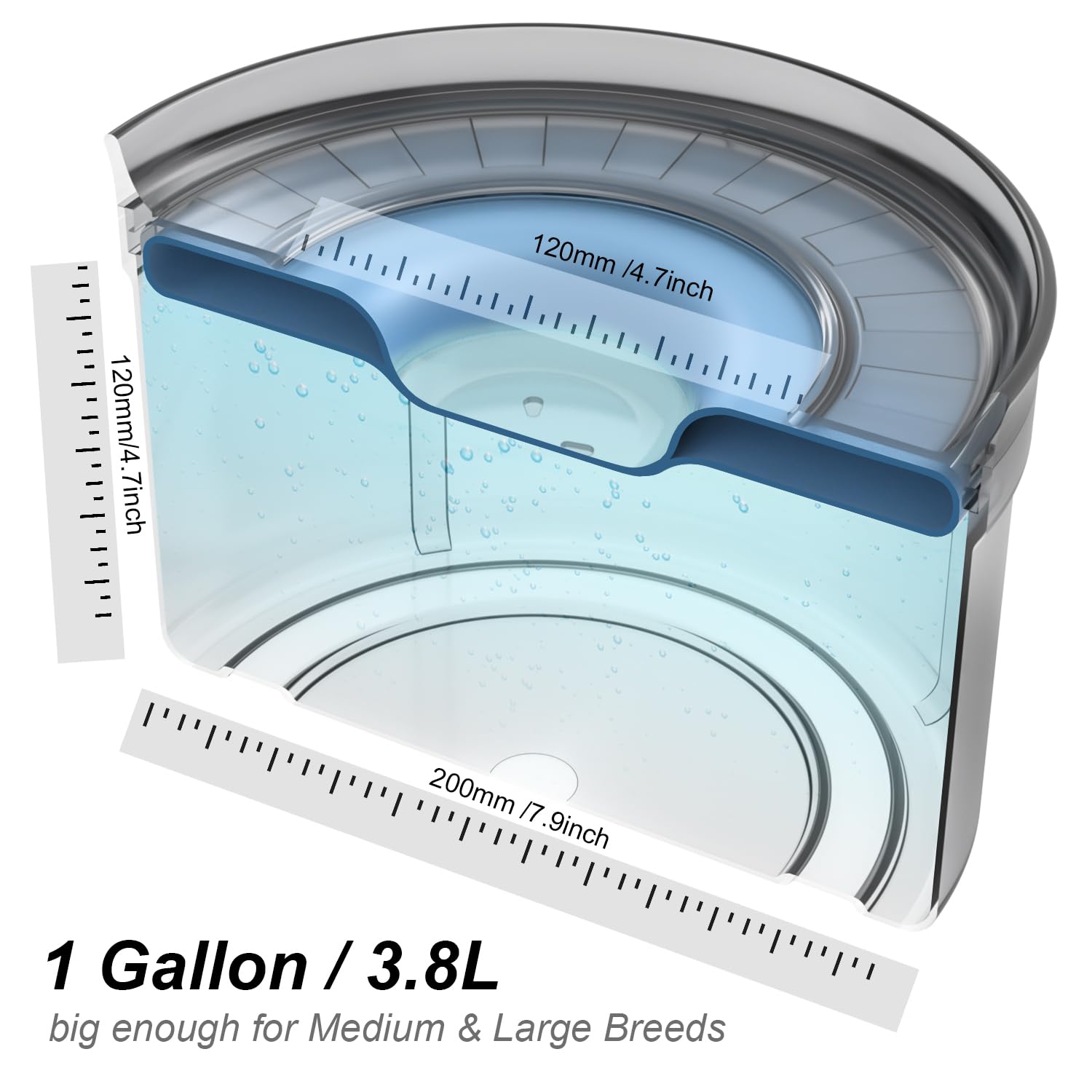 Techphardo large-capacity 3.8L bowl supports all-day hydration.