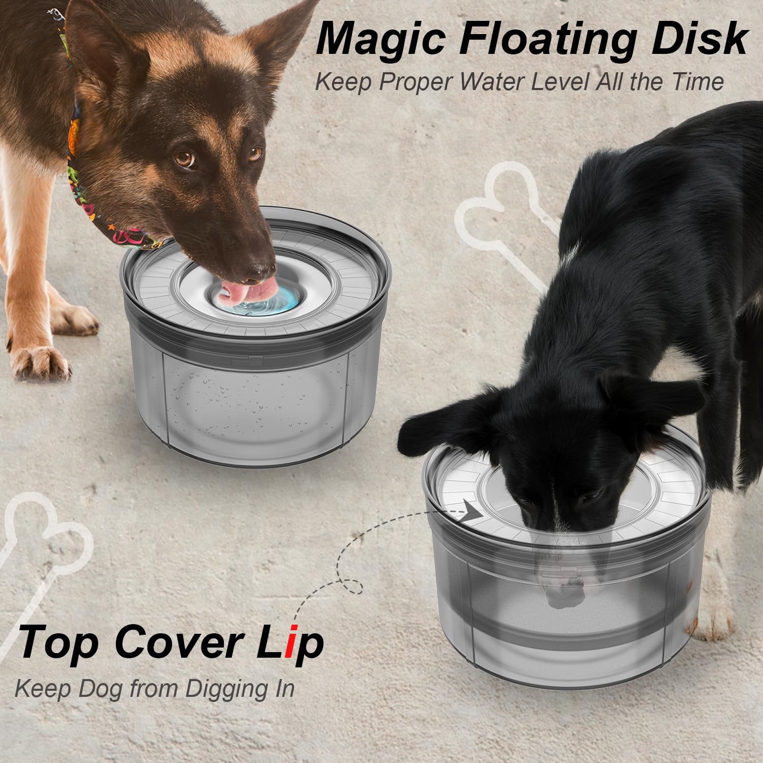 BPA-free transparent Techphardo water bowl for safe daily use