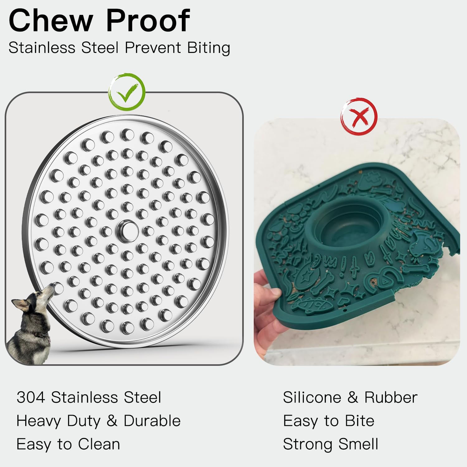 Techphardo lick mat seamless surface cleans easily after meals.