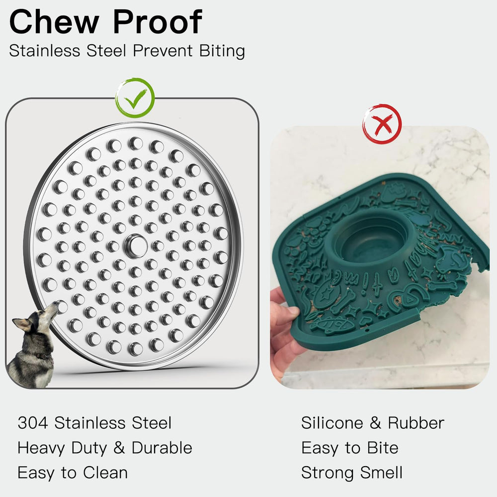 Techphardo lick mat seamless surface cleans easily after meals.