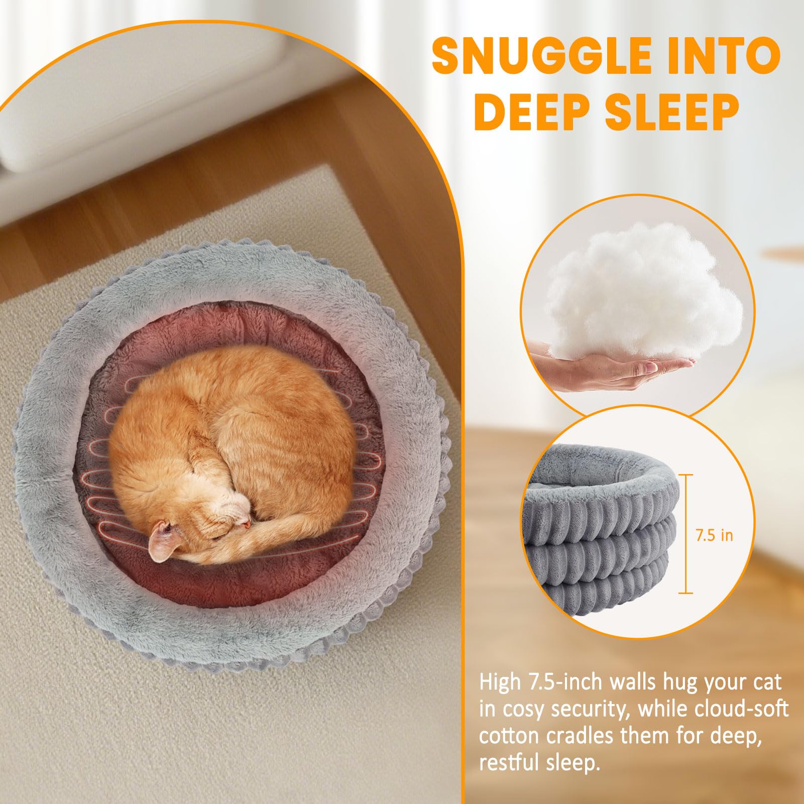 TECHTAIL heated cat bed bottom with non-slip grip for stability