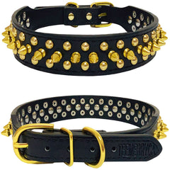 TEEMERRYCA adjustable pet collar-sturdy leather helps prevent grabbing during walks.