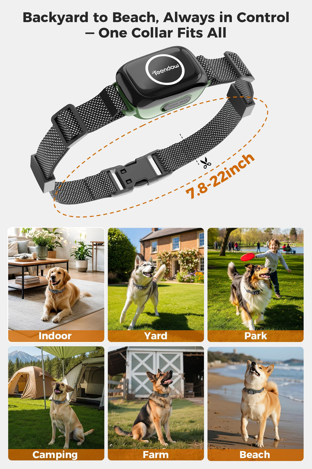 Teendow rechargeable dog collar powers long sessions without frequent charging.