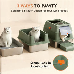 Teeny Pawty XL enclosed design with large interior supports large cats.
