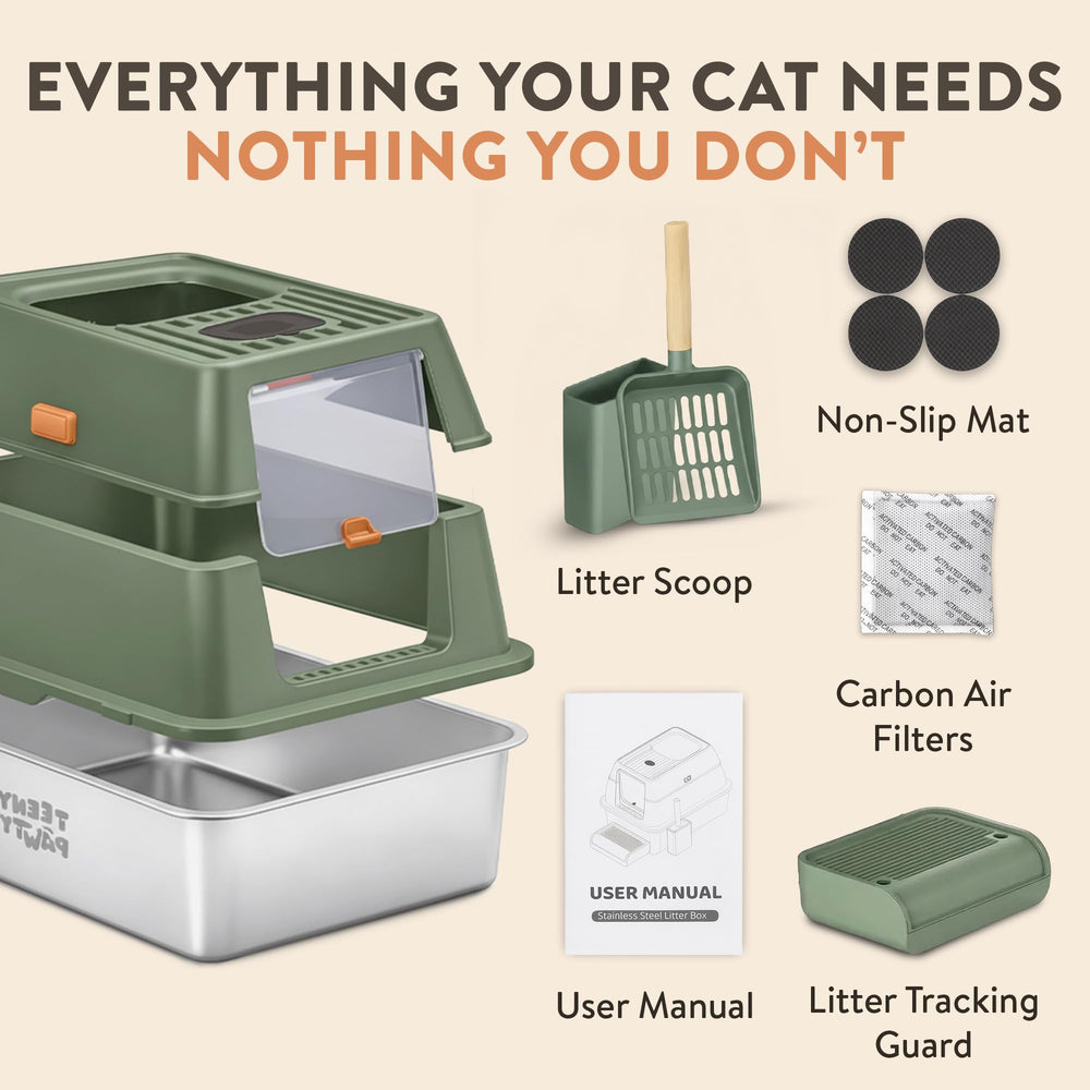 Teeny Pawty XL high-sided design helps contain litter and splashes.