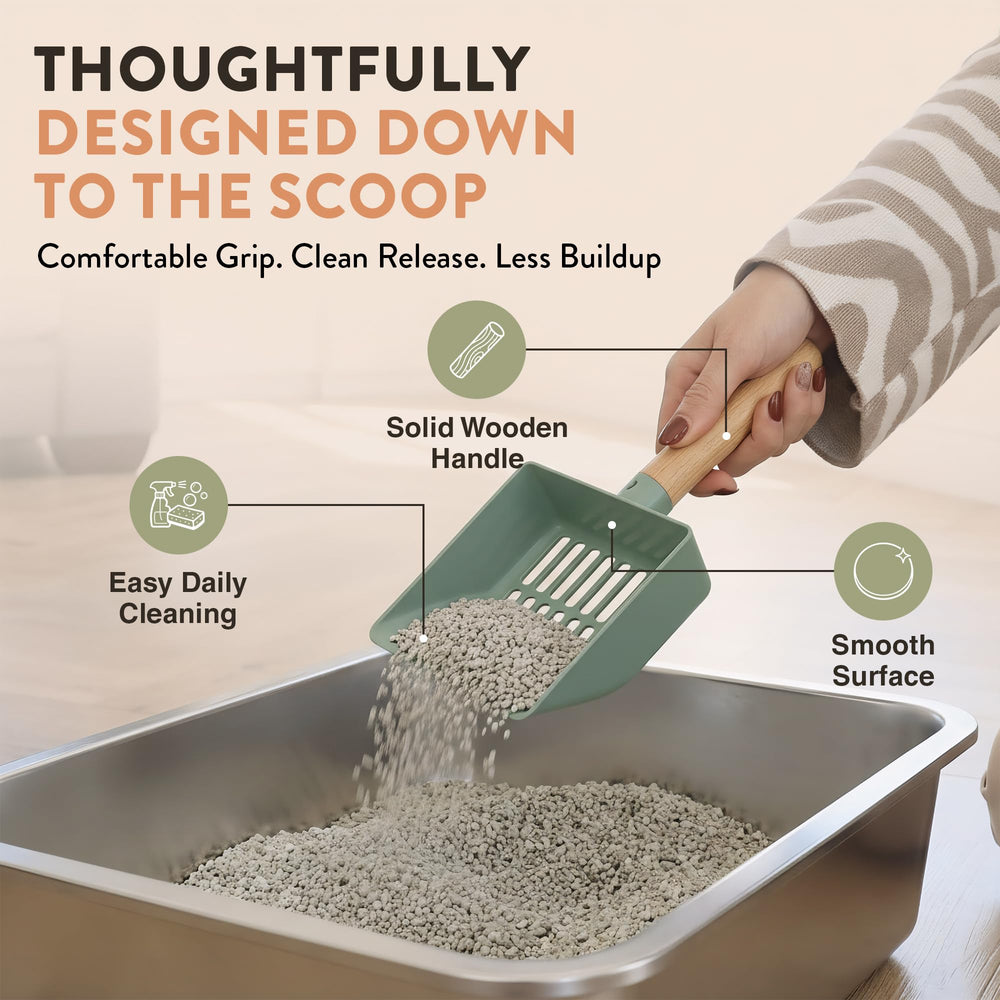 Teeny Pawty XL pooper scooper included for quick daily cleanup.