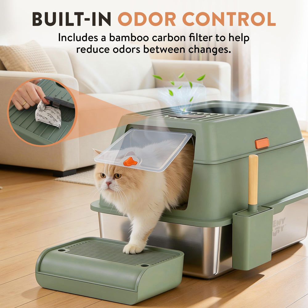 Teeny Pawty XL top view showing carbon filter ready to neutralize odors.