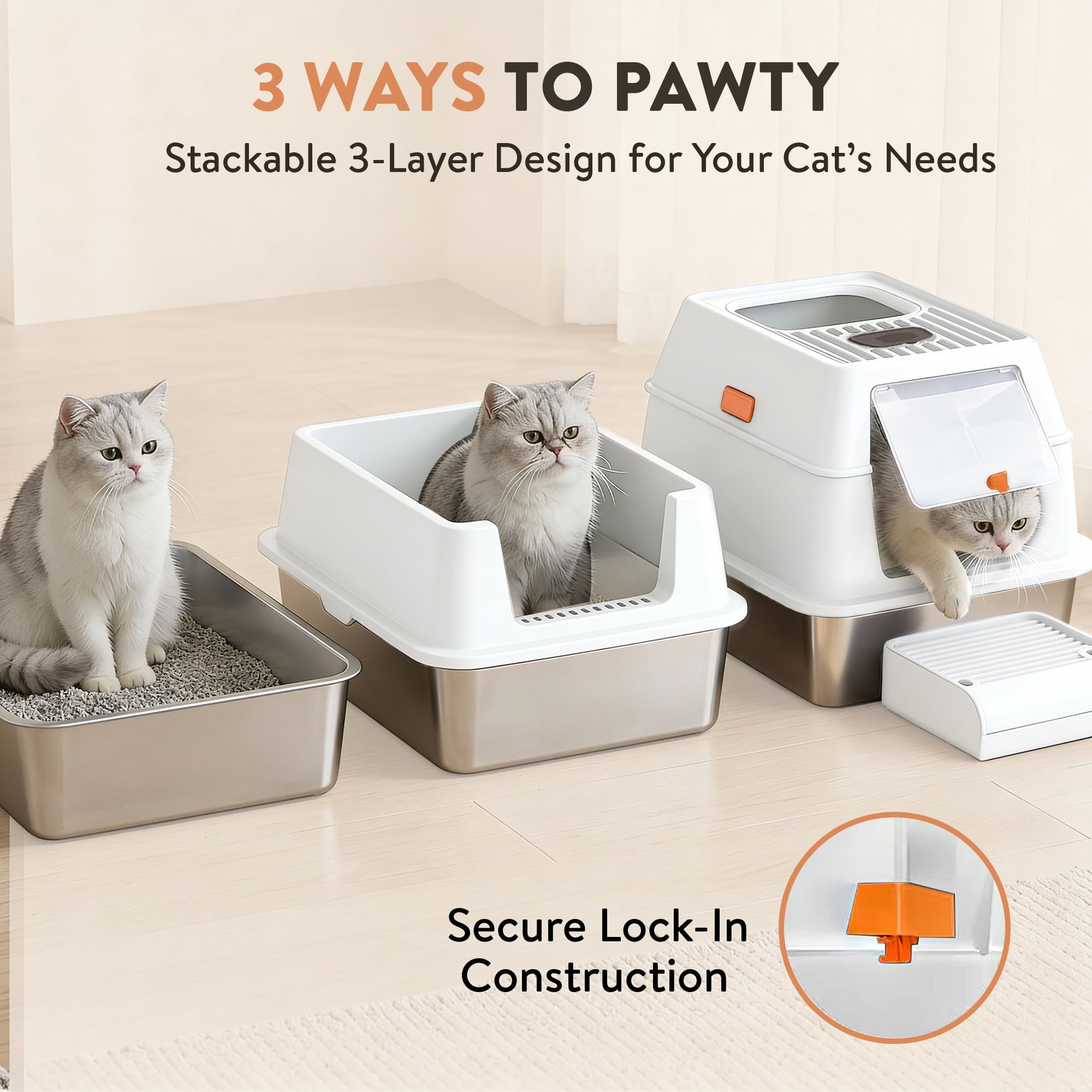 Teeny Pawty XL lid includes carbon filter to neutralize odors.