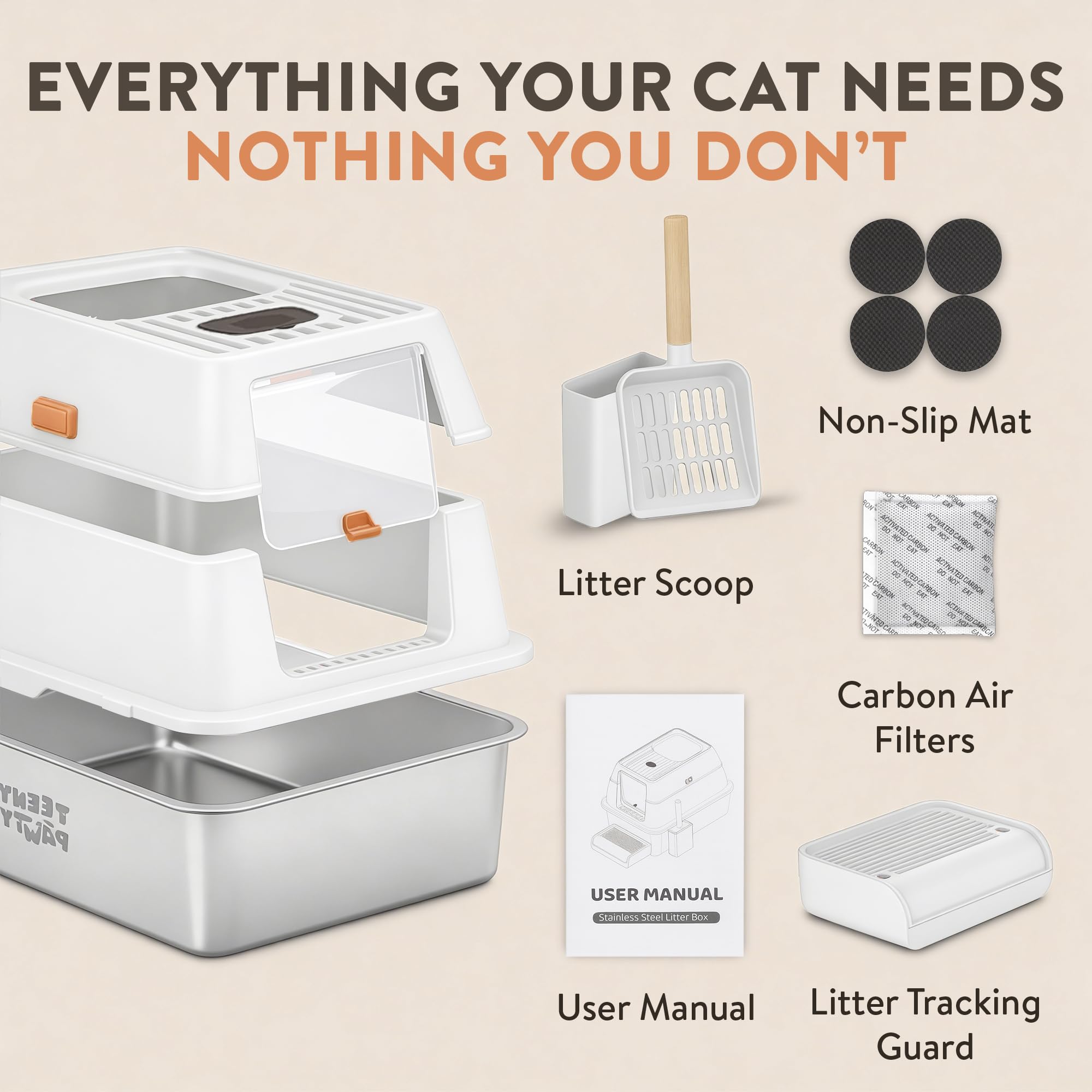 Teeny Pawty XL modern design fits into bathroom or apartment spaces.