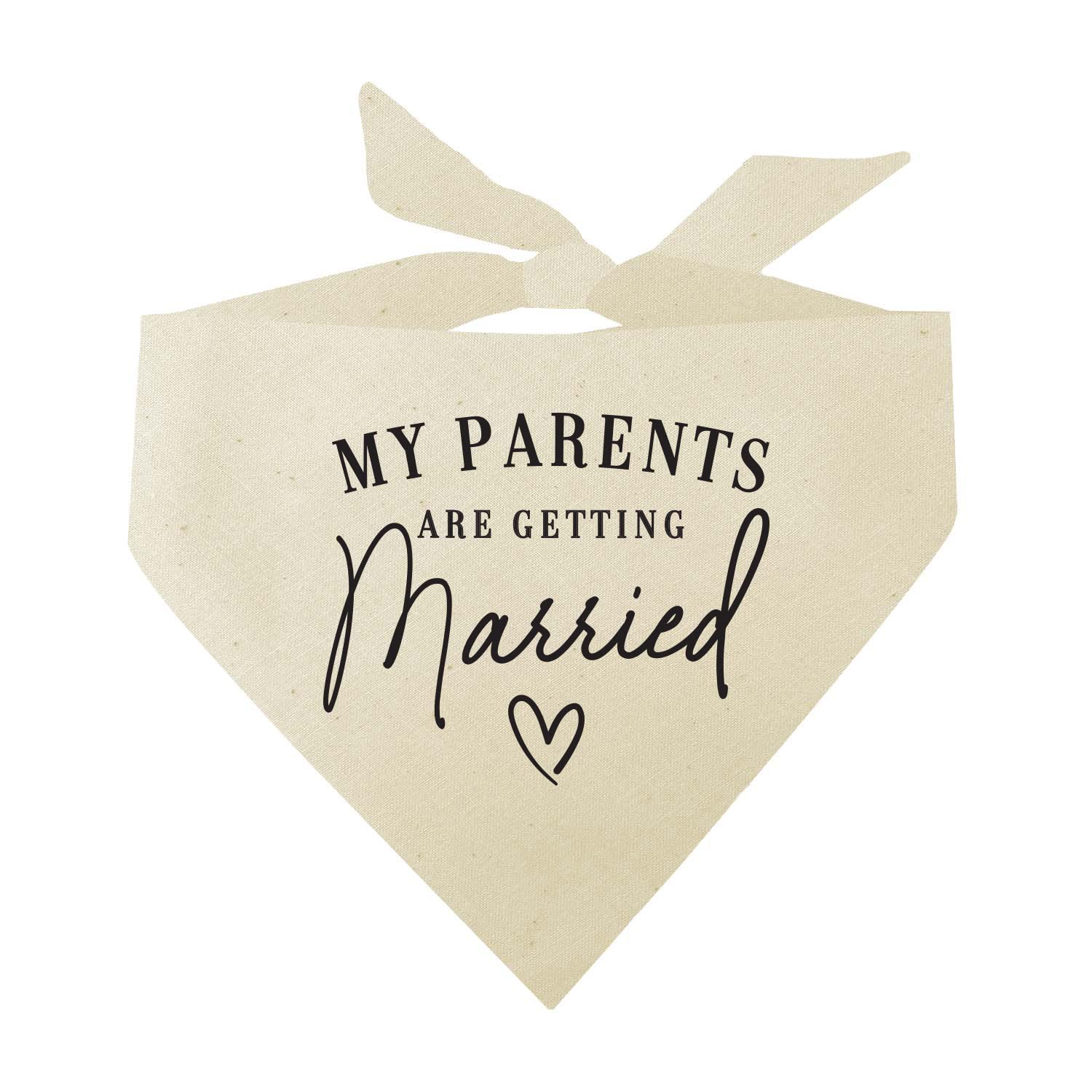 Tees & Tails My Parents Are Getting Married dog triangle used as engagement photo prop