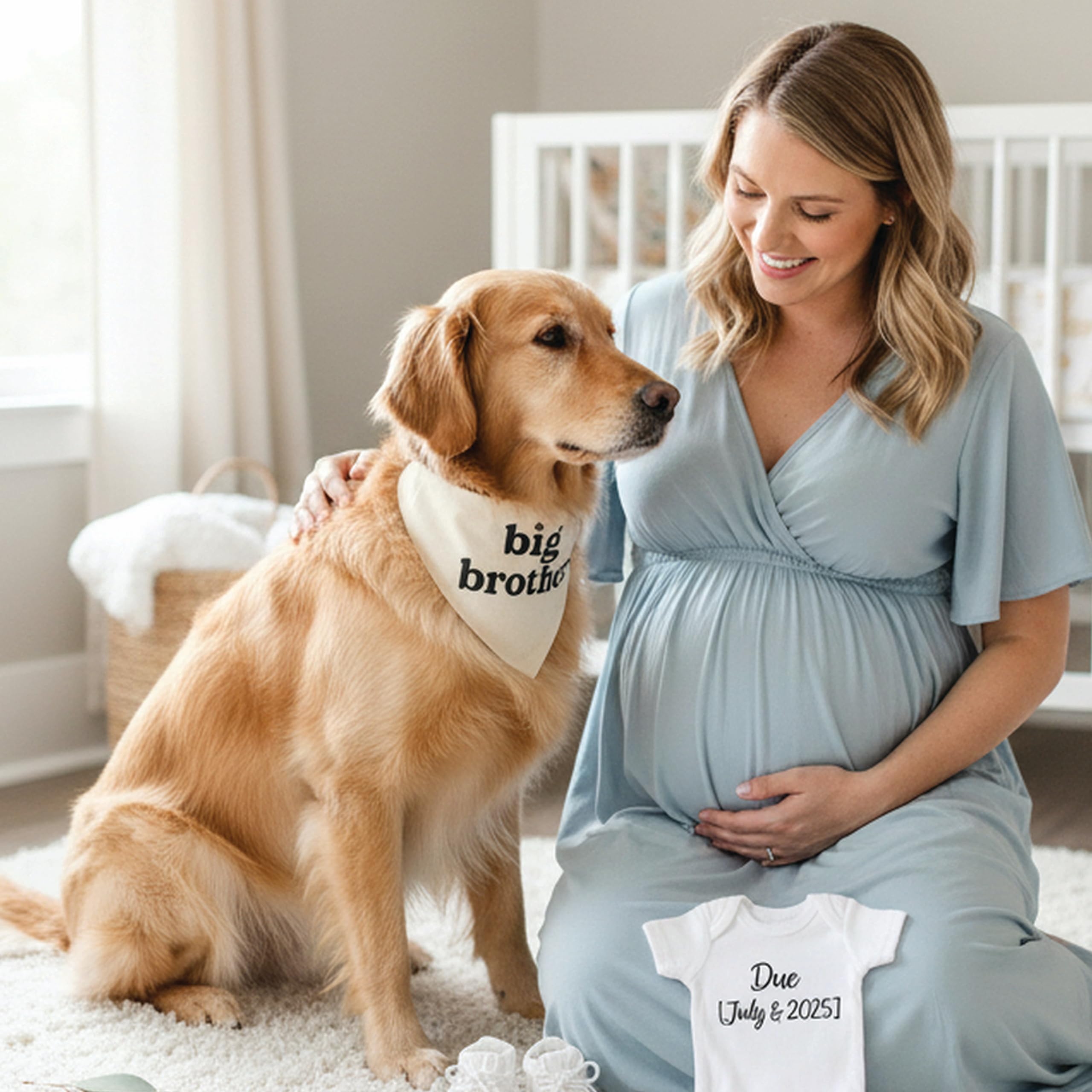 Tees and Tails pregnancy announcement dog bandana for cute reveal photos