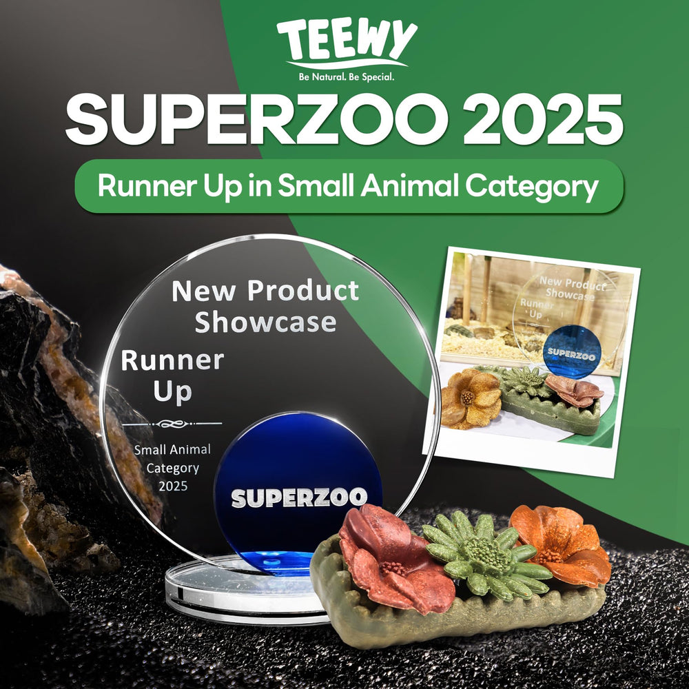 TEEWY natural plant-based ingredients highlight safe chewing for small pets.