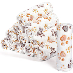 Tegeme 12 Pcs blankets with paw print pattern for cozy naps and play