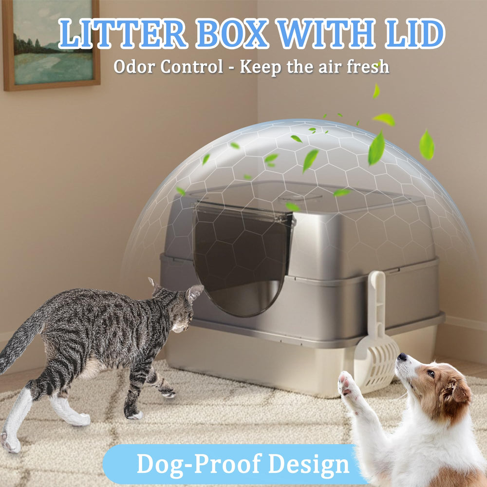 Tehoao high-sided litter box reduces spills and litter scatter