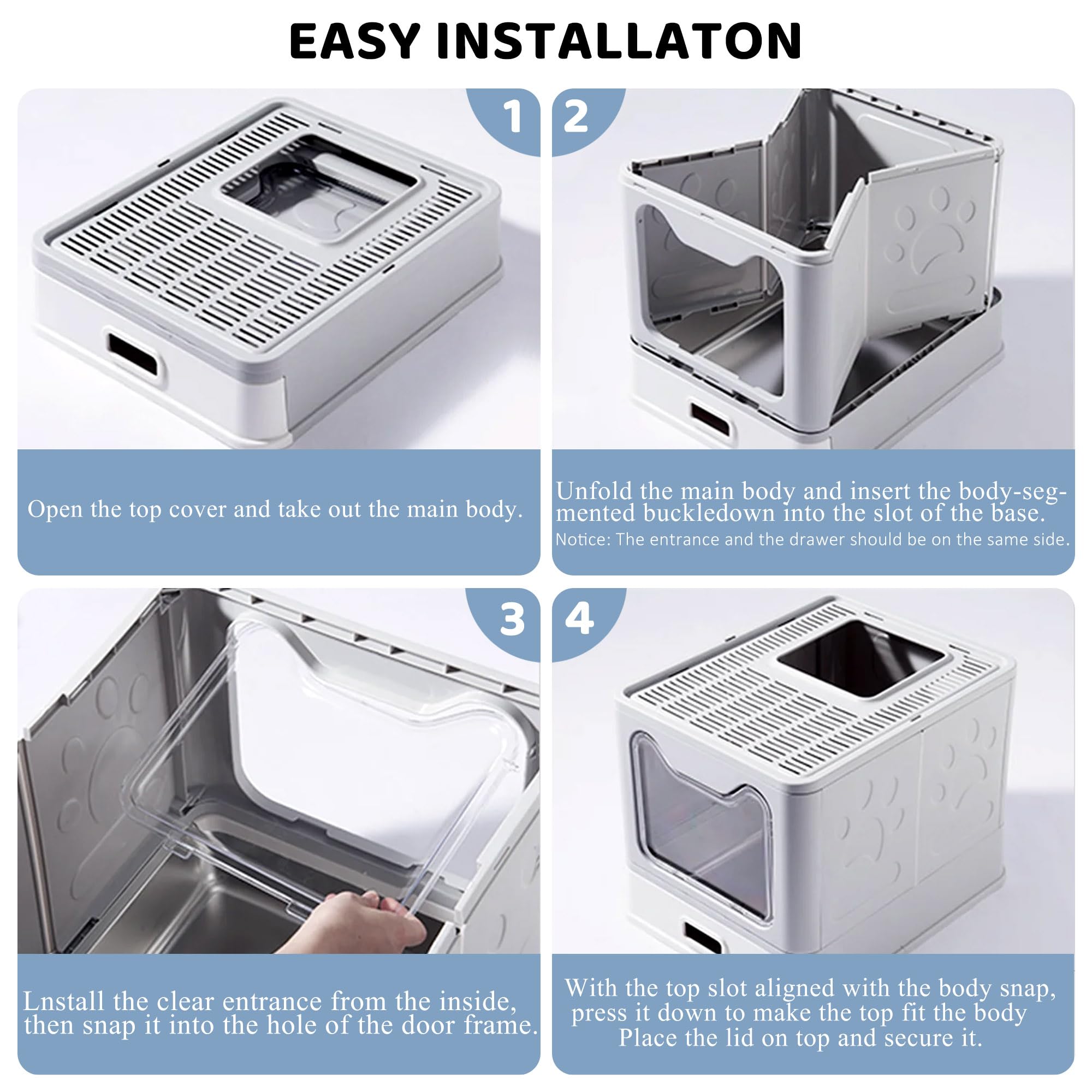Tehoao kitten litter box set includes mat and teaser stick