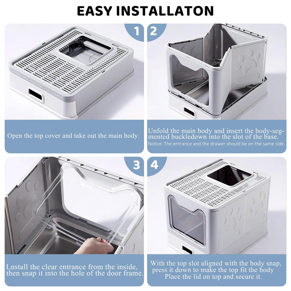 Tehoao kitten litter box set includes mat and teaser stick