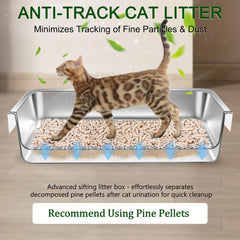 Large-size Tehoao litter box with roomy dimensions for bigger cats