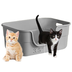 Tehoao low-entry kitty litter box front view aids easy kitten entry and reduces stress.