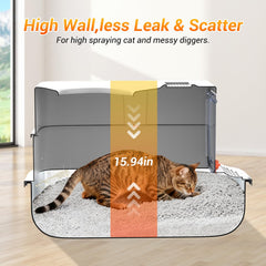 TEKEPL litter box with charcoal filter neutralizes odors for fresher rooms.