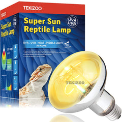 TEKIZOO sun lamp front view demonstrates compact design for reptile enclosures