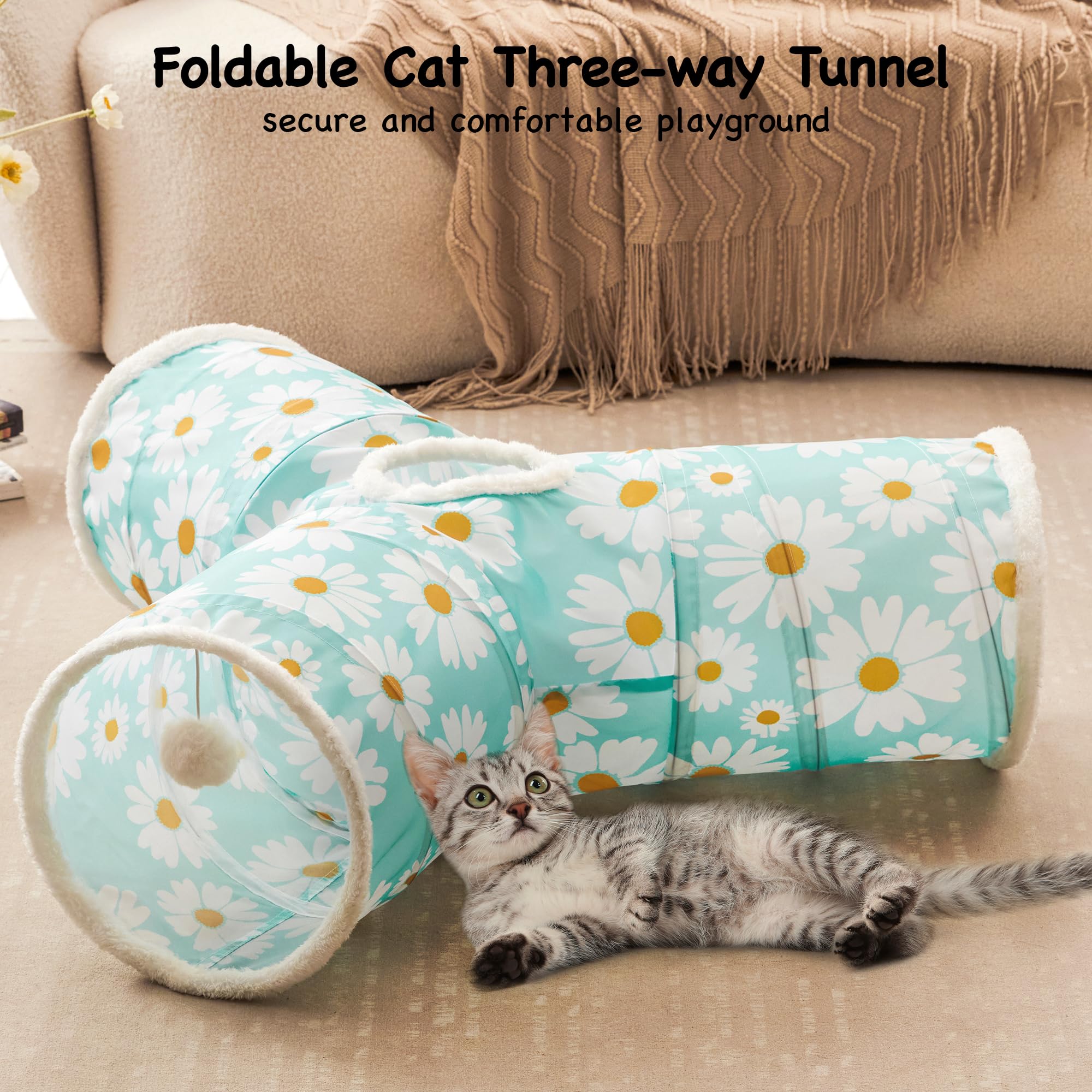 Tempcore cat tunnel ball toy exit promotes interactive exercise and chasing fun.
