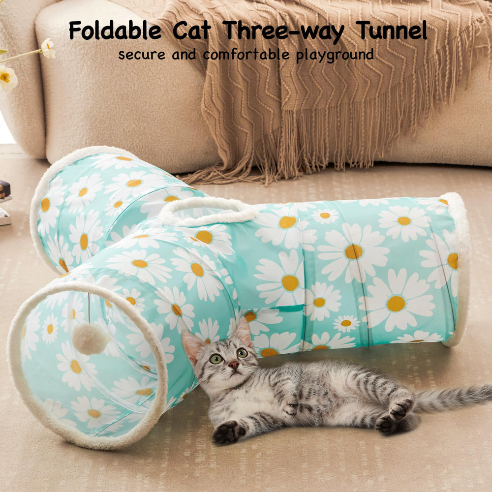 Tempcore cat tunnel ball toy exit promotes interactive exercise and chasing fun.