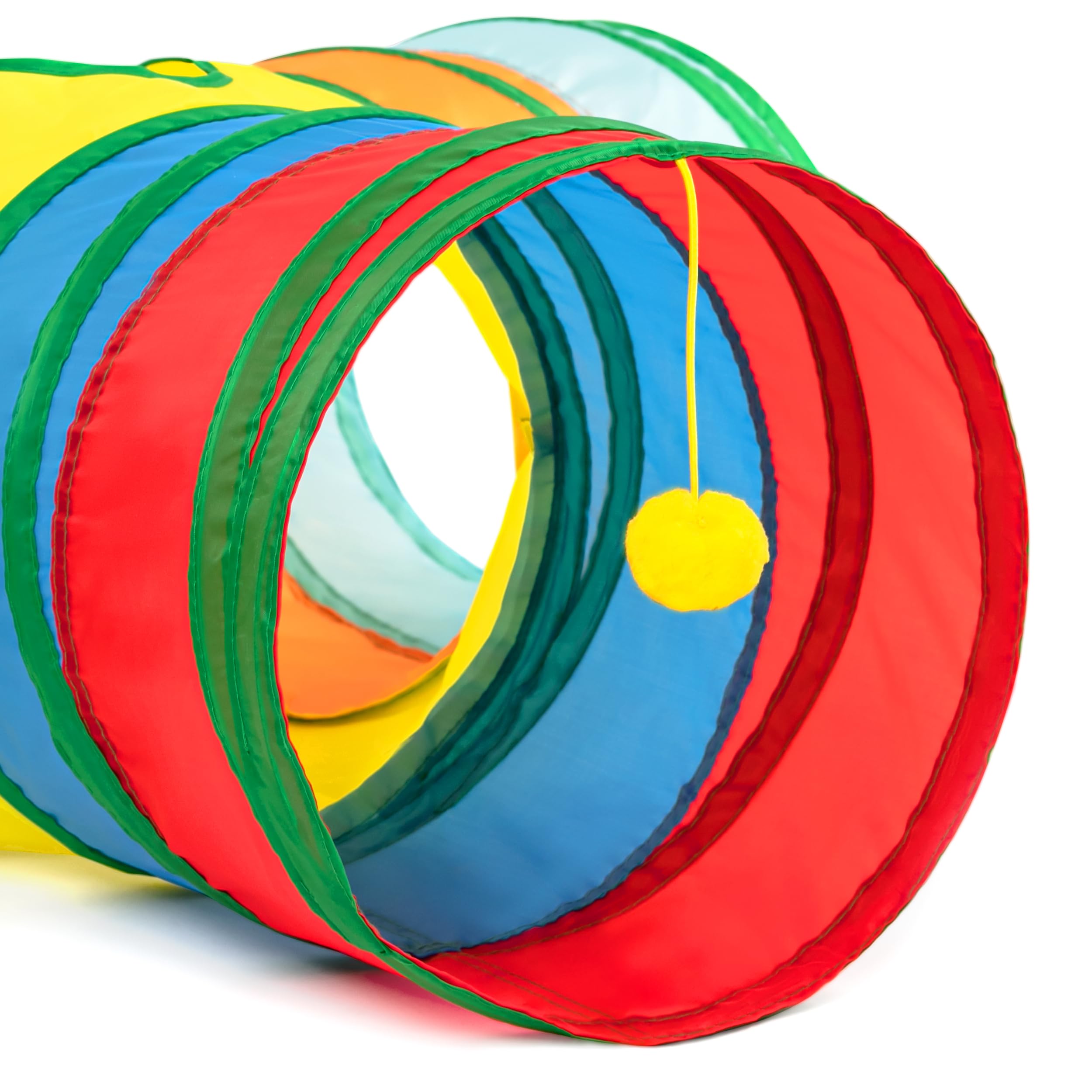 Tempcore cat tunnel ball-toy-exits encourages batting and pursuit.