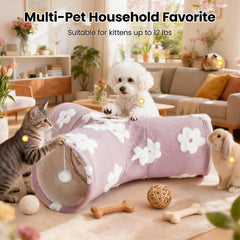 Tempcore cat tunnel interior with dangling ball promotes active fun