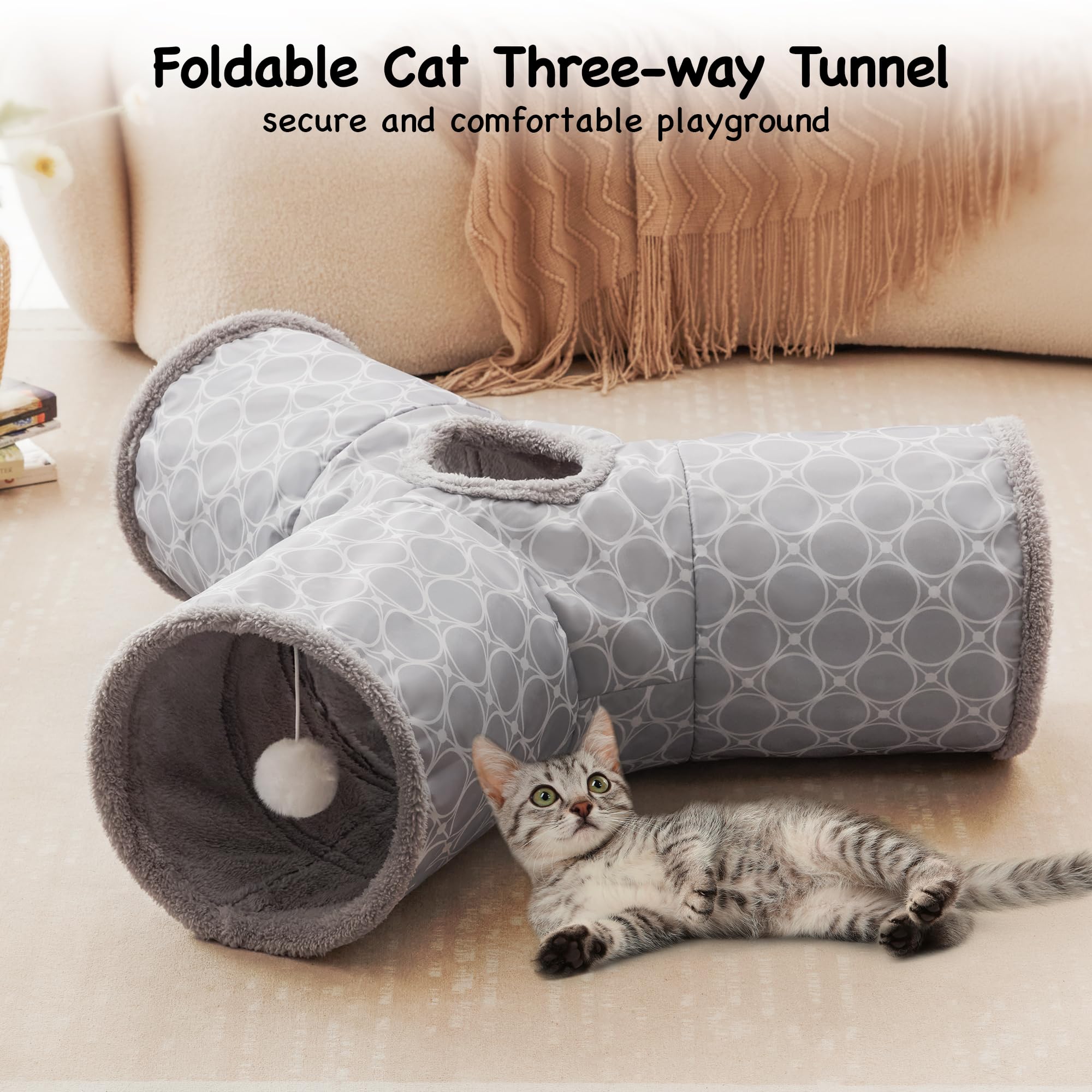 Tempcore fleece-lined tunnel keeps indoor cats warm and comfy