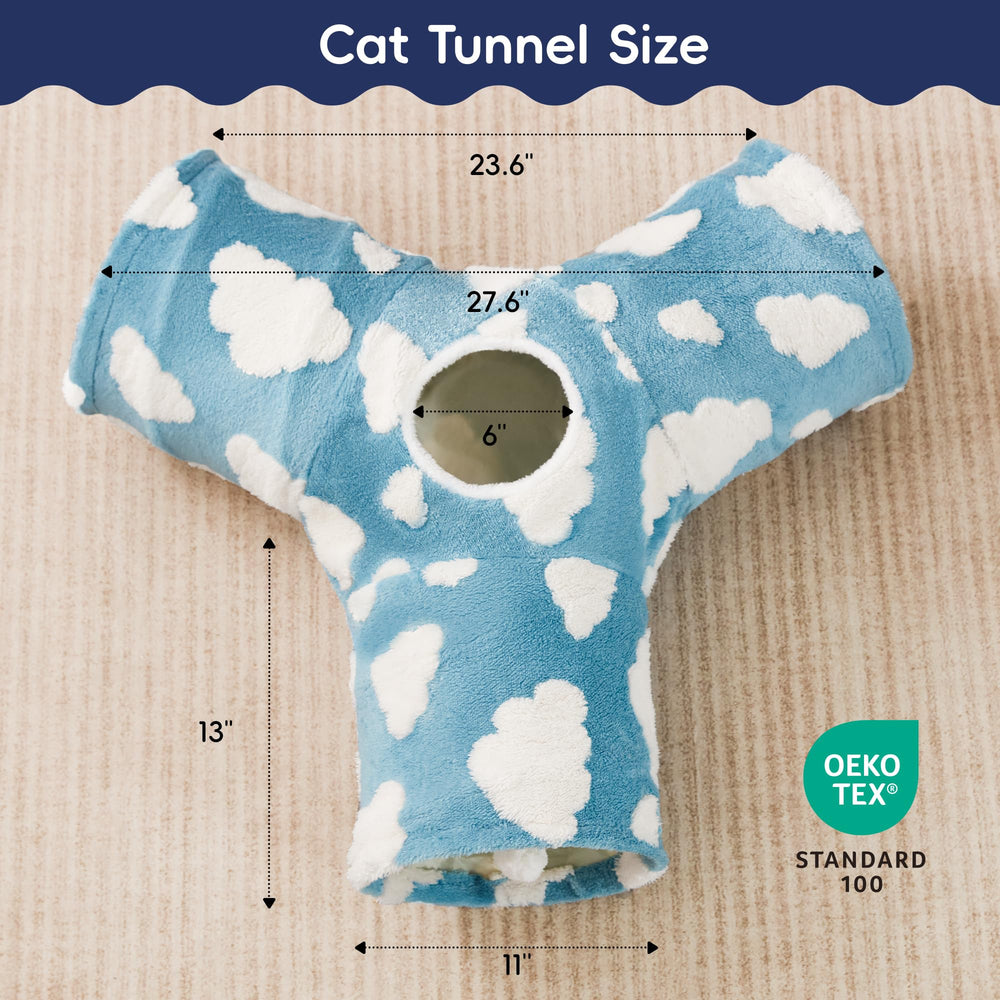 Tempcore cat tunnel with peek hole invites curious cats to watch and pounce.
