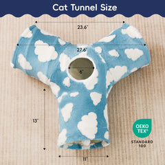 Tempcore cat tunnel with peek hole invites curious cats to watch and pounce.