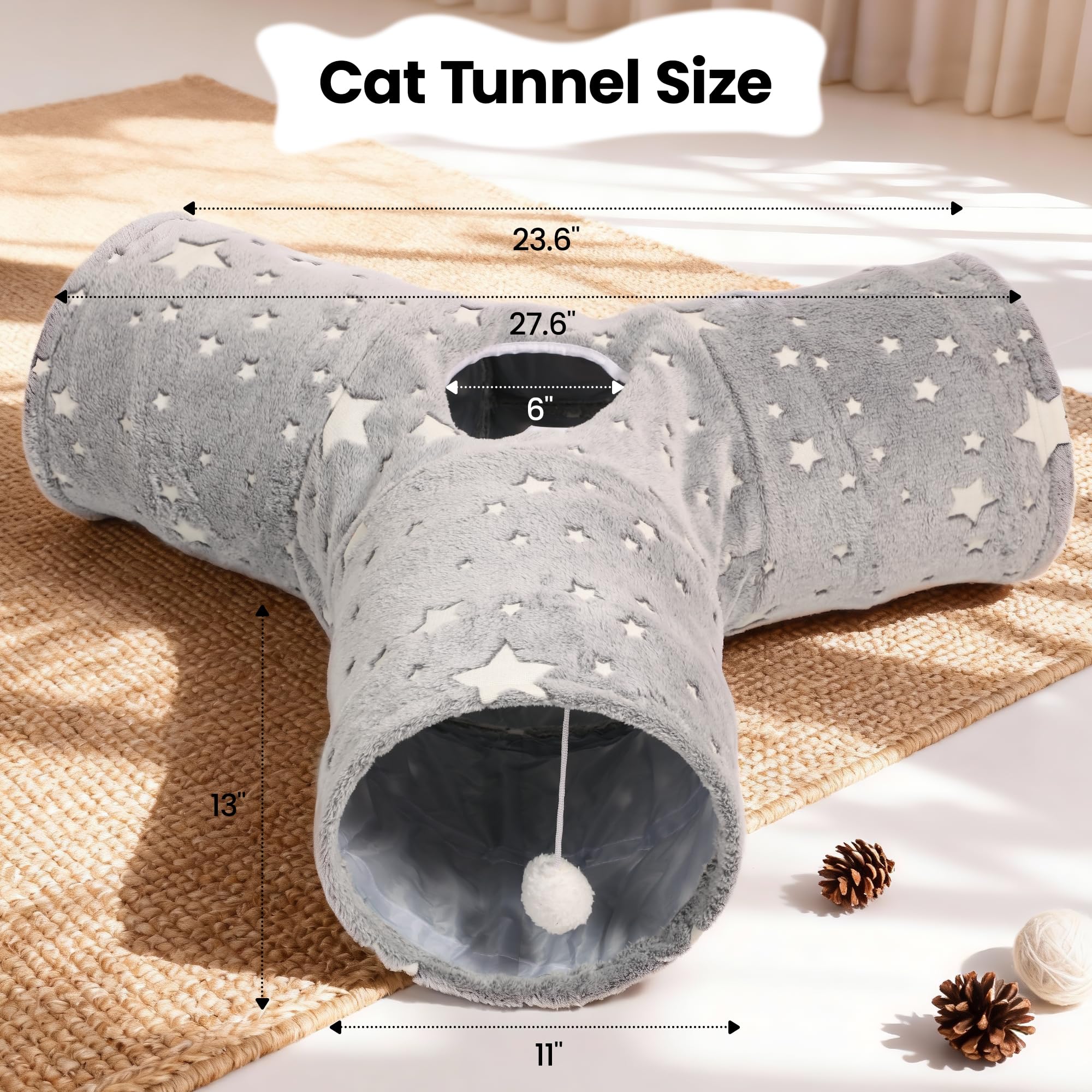 Tempcore cat tunnel peephole and dangling ball invite curious paws