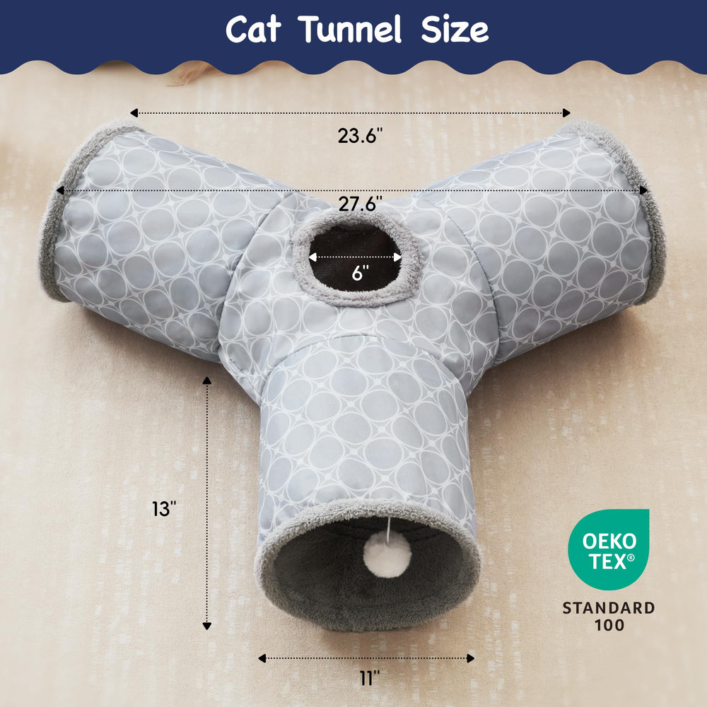 Tempcore cat tunnel with peephole for interactive peekaboo play