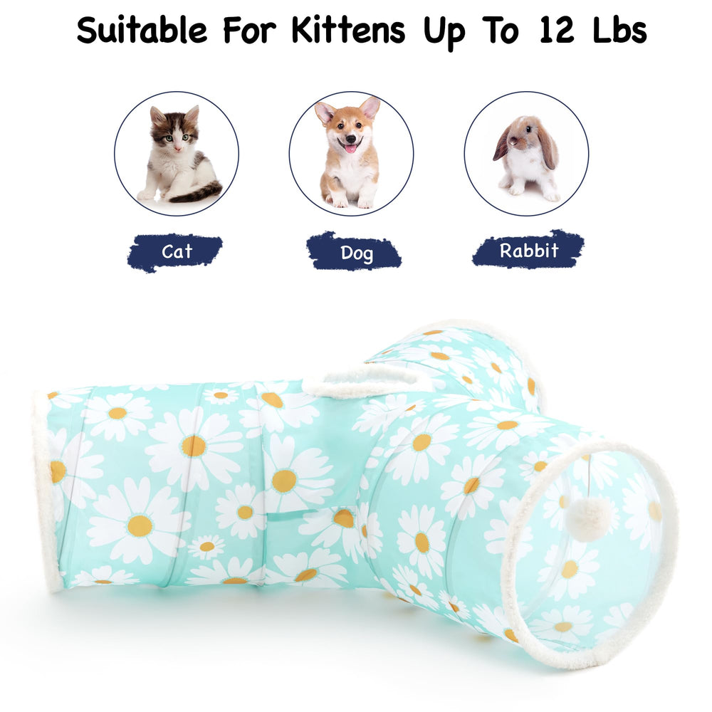Tempcore cat tunnel compact size helps keep pets active anywhere.