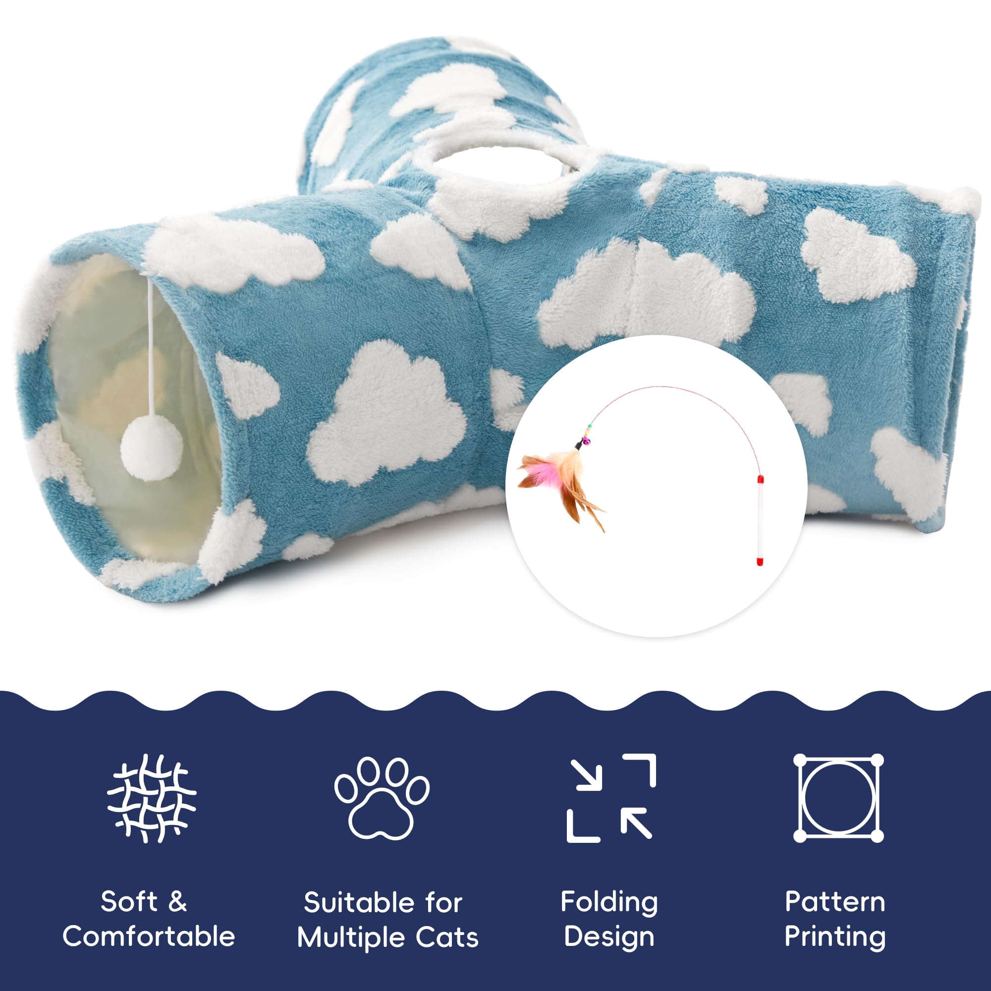 Tempcore cat tunnel portable design ready for travel and on-the-go play.