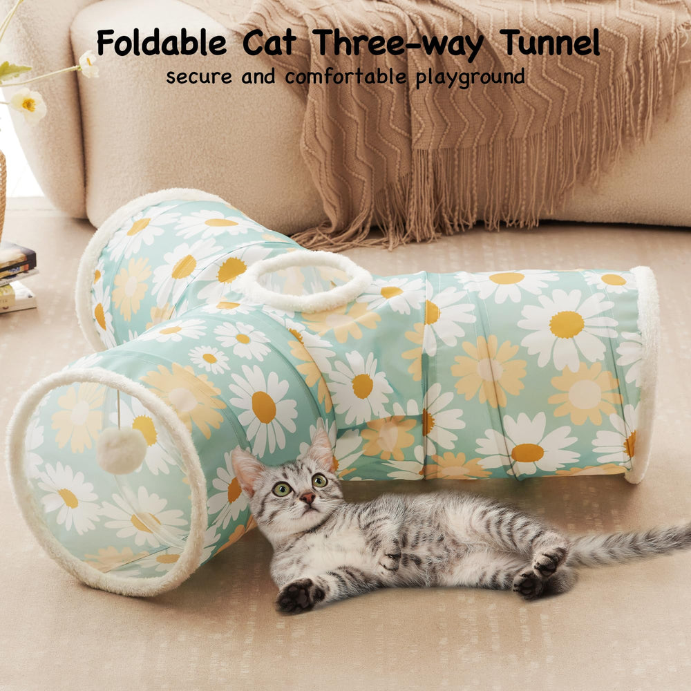 Tempcore cat tunnel with sprung-steel frame for sturdy, energetic games.