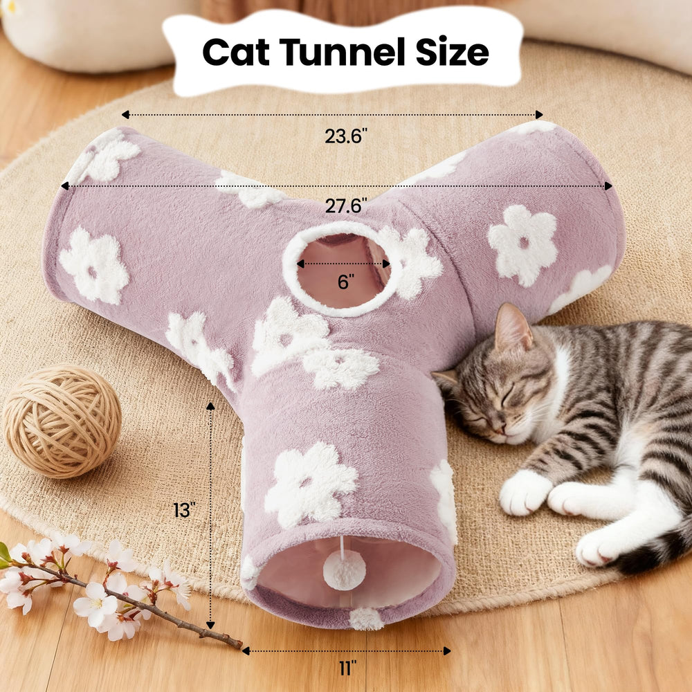 Tempcore flannel cat tunnel peephole view invites peek and play