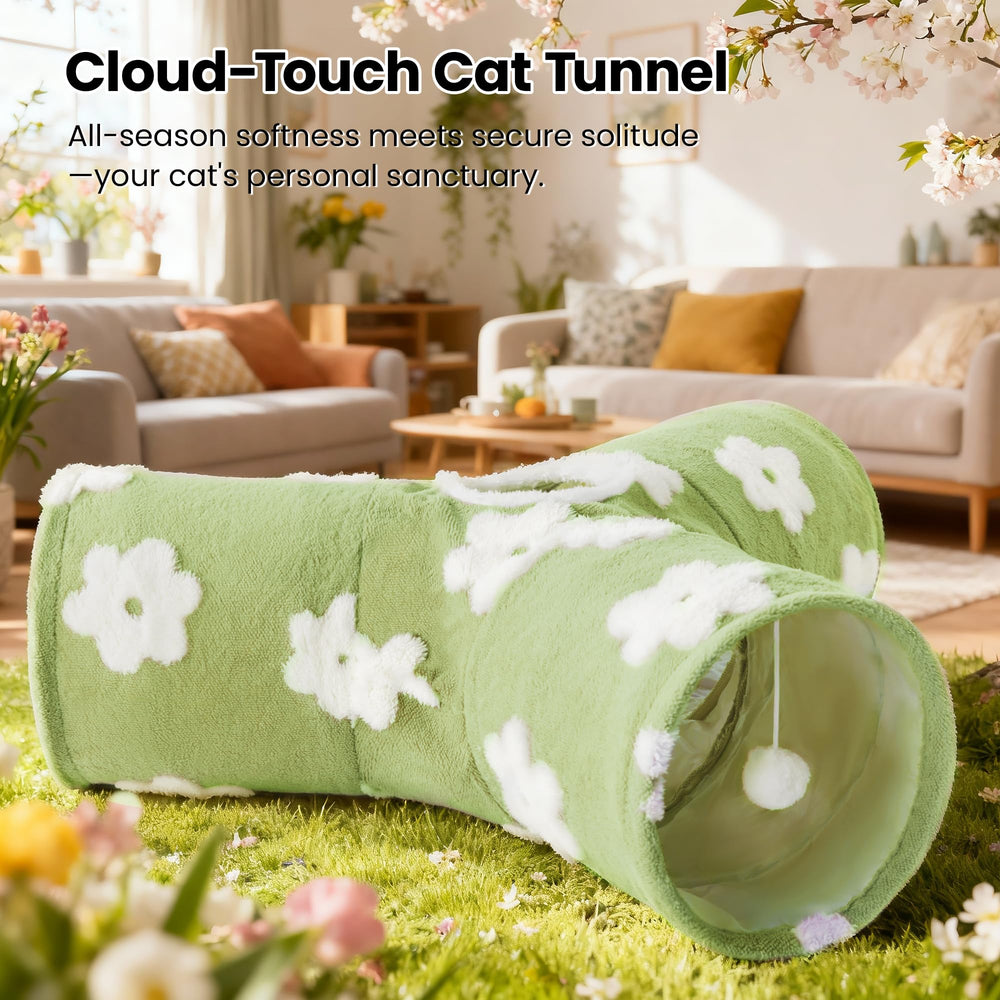 Furry exterior of Tempcore tunnel adds cozy room decor