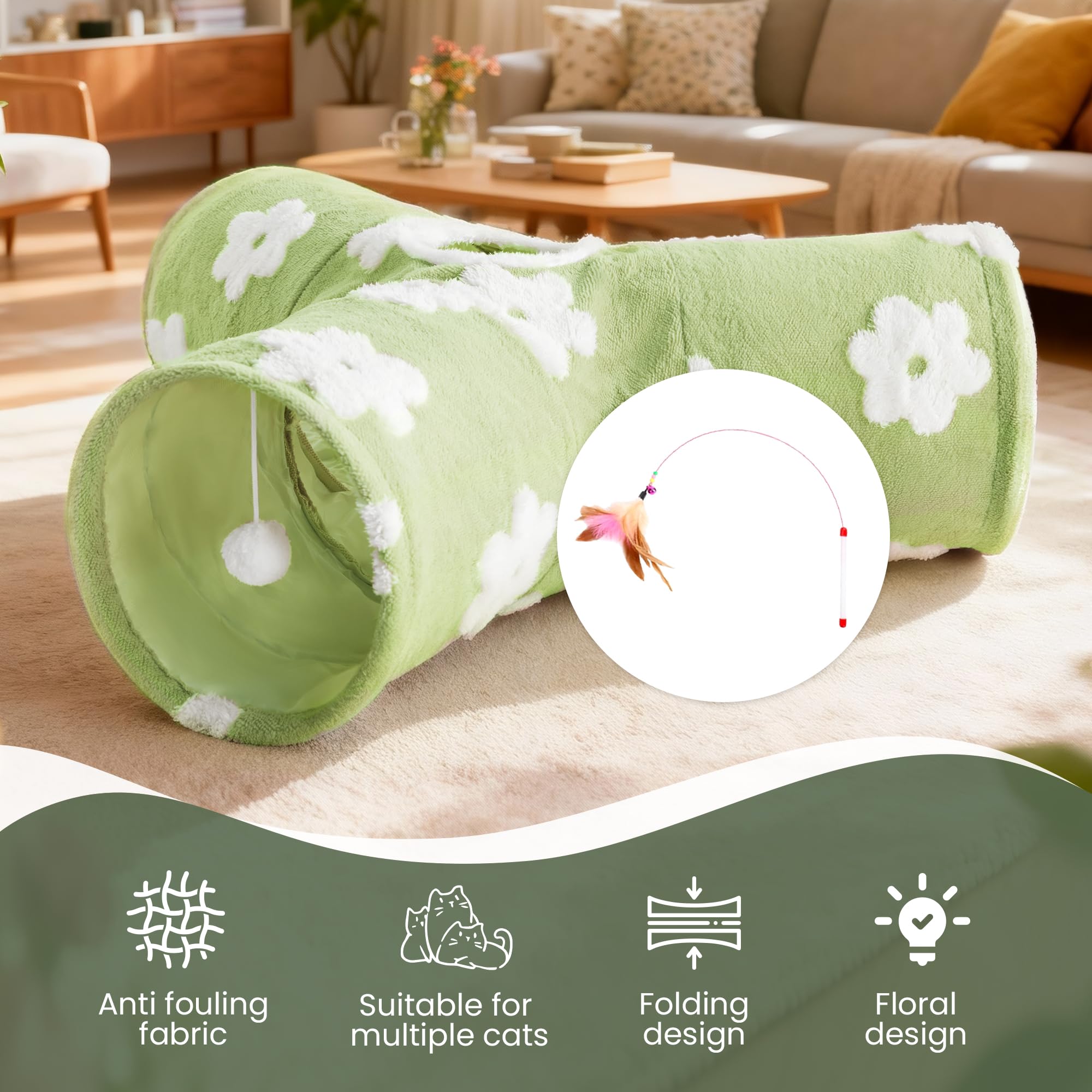Indoor playtime with Tempcore cat tunnel stimulates movement and exploration