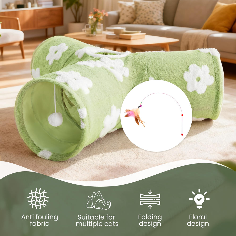 Indoor playtime with Tempcore cat tunnel stimulates movement and exploration