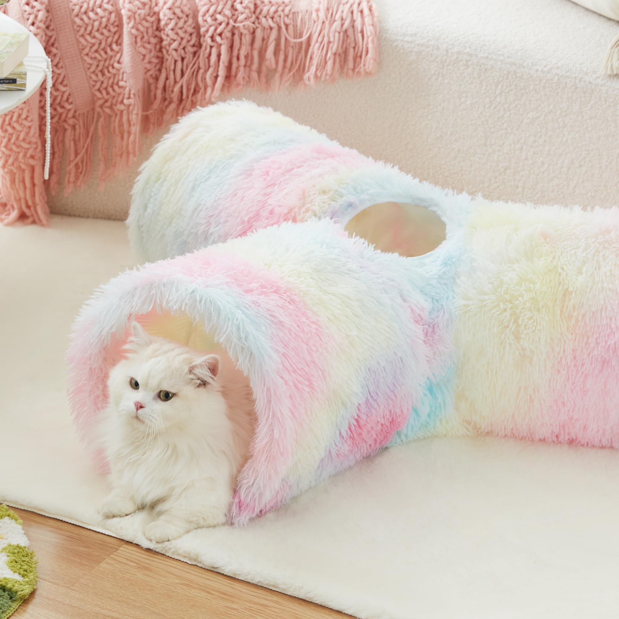 Tempcore Plush Cat Tunnel folded compact for easy storage