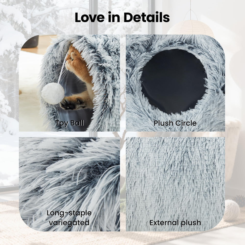 Tempcore Plush Cat Tunnel portable for home use or travel adventures.