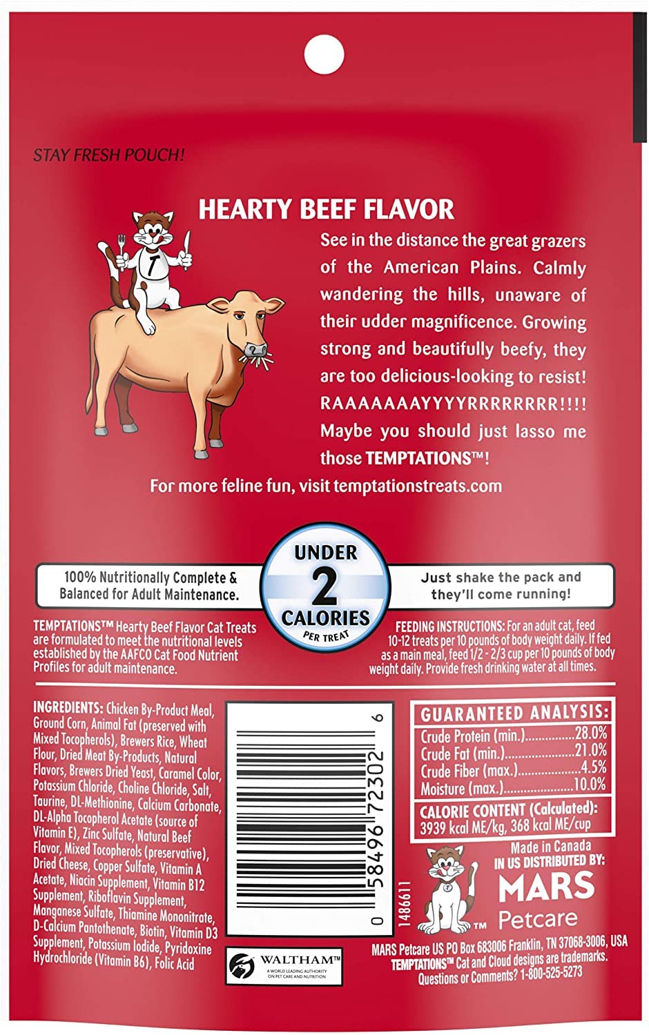 Temptations beef flavor treat delivering savory aroma and easy portioning