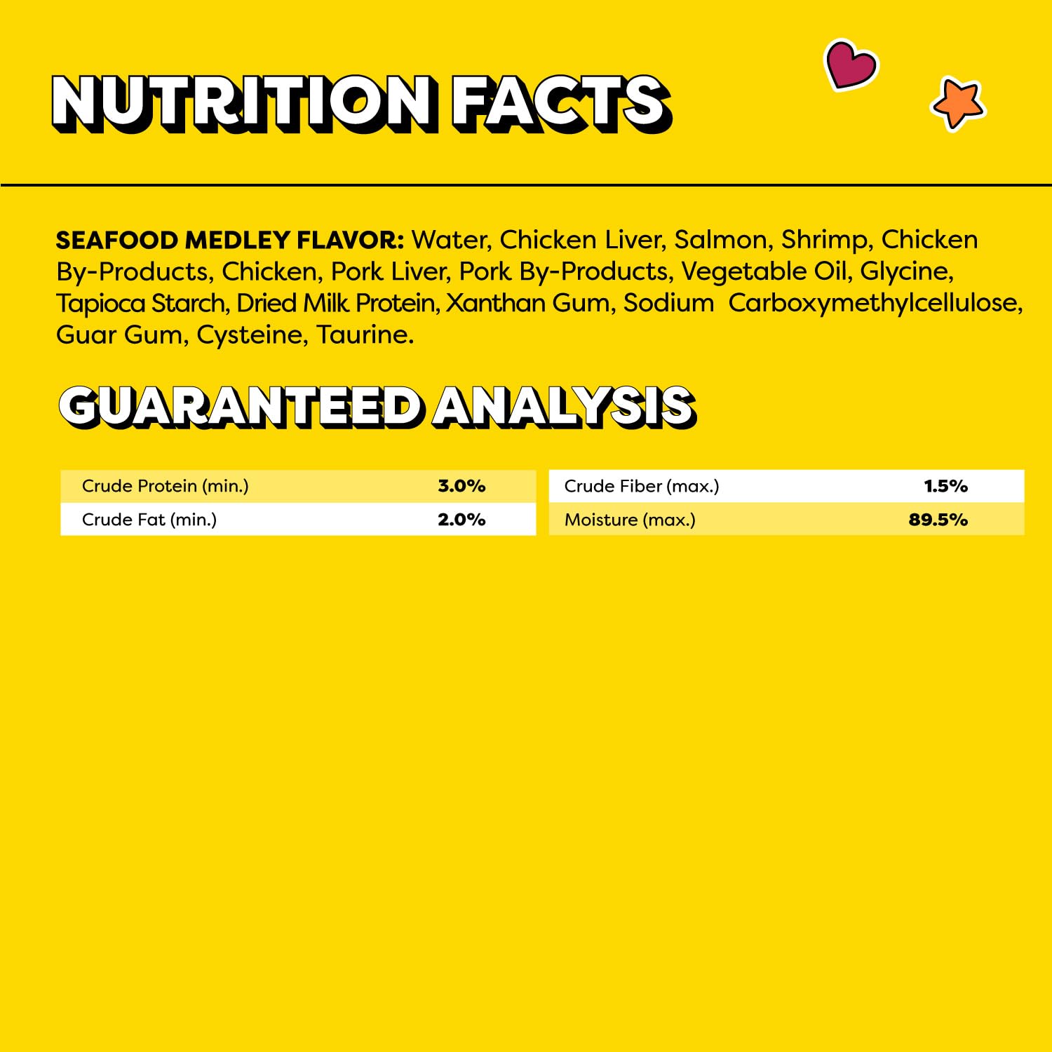 Temptations calorie info pouch label indicates under 15 calories per pouch.