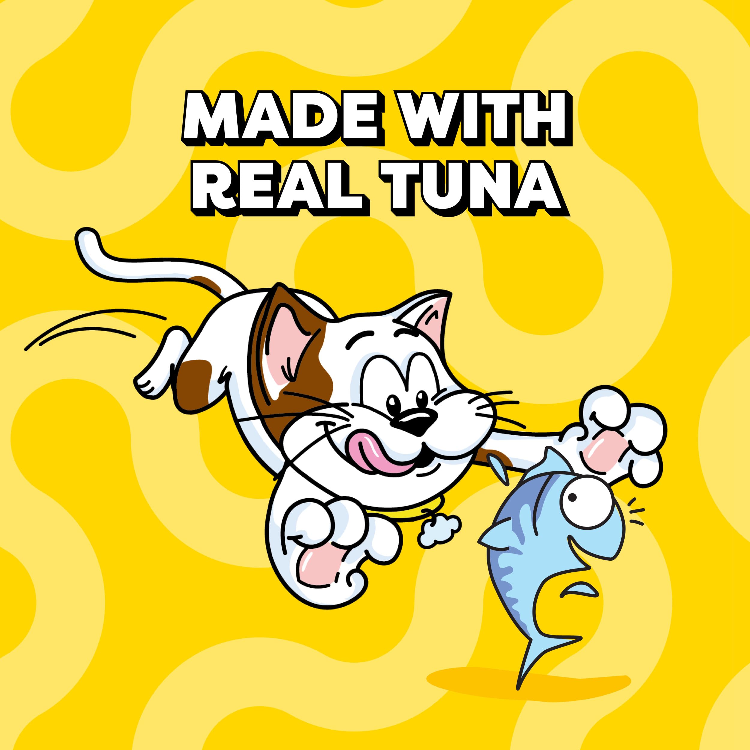Temptations cat snack in a dish showcases moisture-rich tuna taste.
