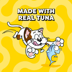 Temptations cat snack in a dish showcases moisture-rich tuna taste.