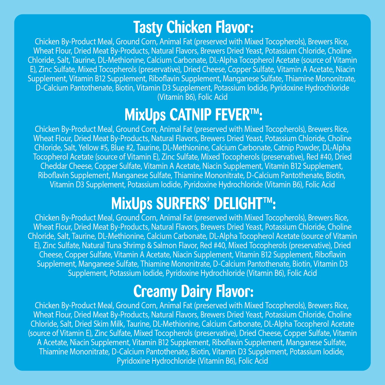 Temptations cat treats flavors chicken, catnip, seafood, and dairy offer variety cats adore.