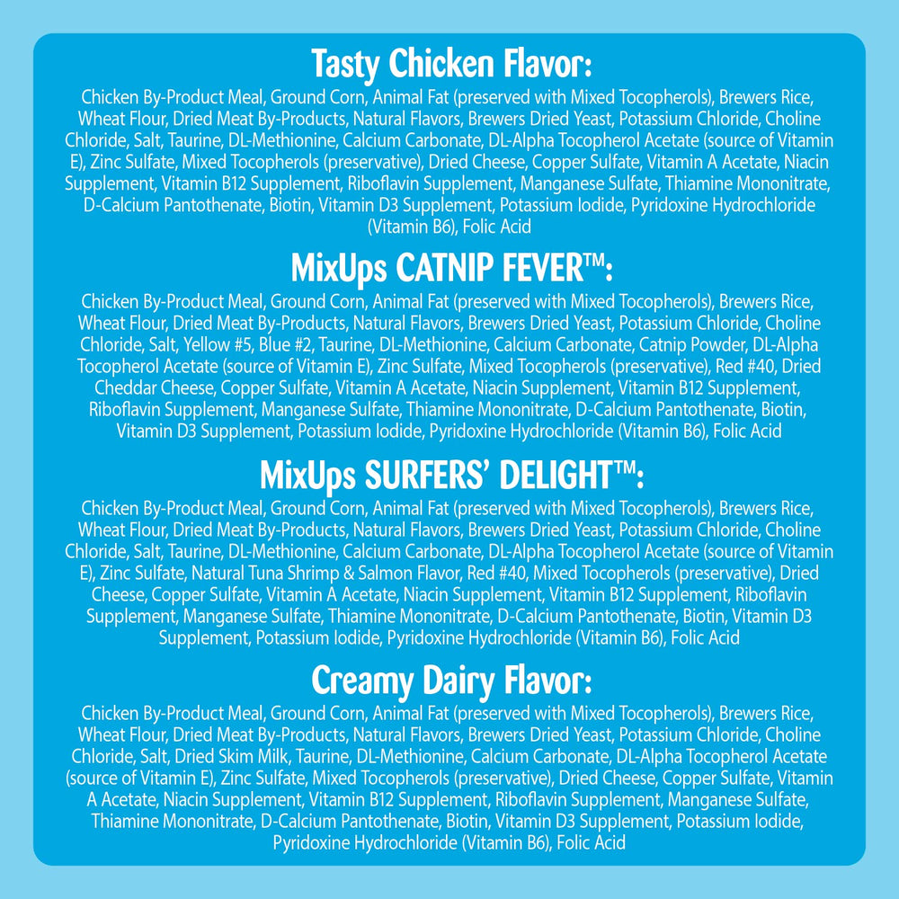 Temptations cat treats flavors chicken, catnip, seafood, and dairy offer variety cats adore.
